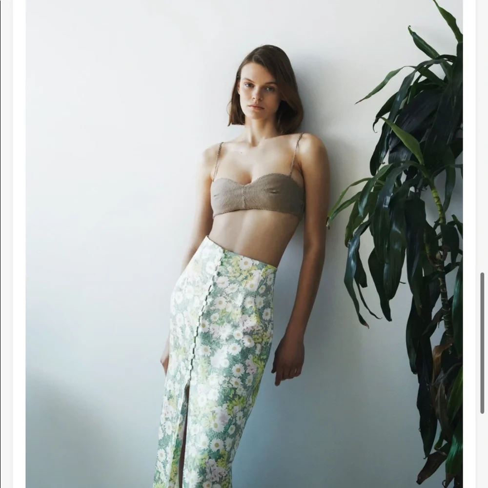 Zara Floral Button Down Midi Skirt - Picture 6 of 10